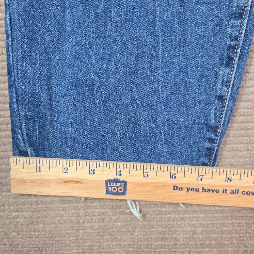 Old Navy Womens 22 Blue Distressed O.G. Straight High Rise Raw Hem Jeans - Picture 7 of 11